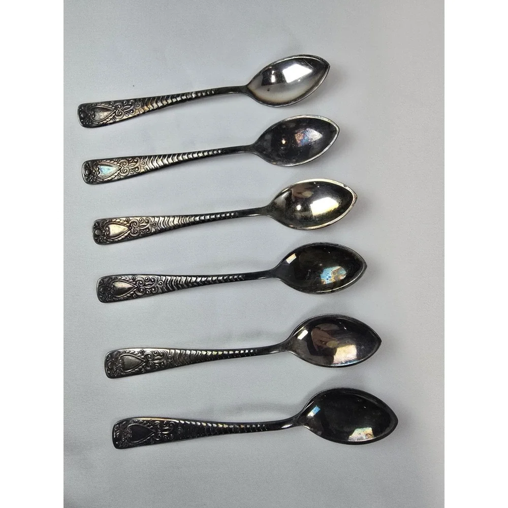 Vintage Rogers Bros A1 Silverplate Teaspoons Set of 6 Ornate Florida Pattern